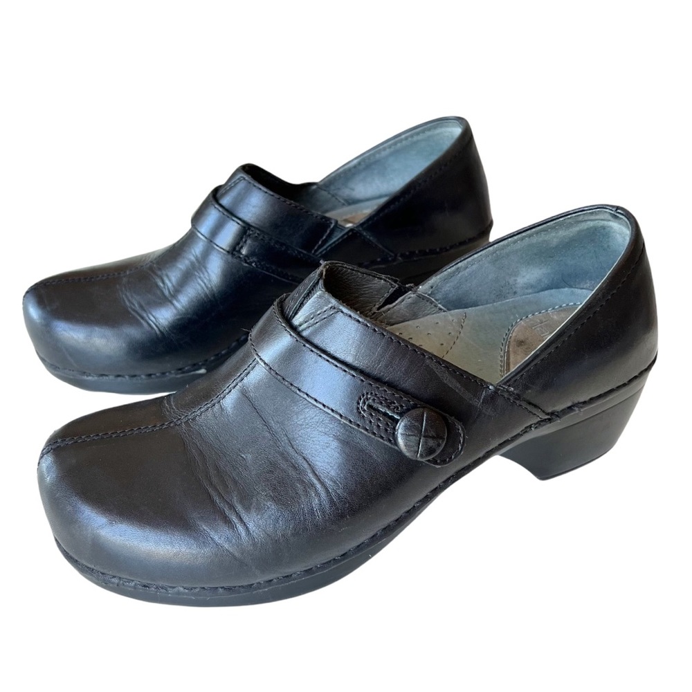 Dansko Solstice 9815020200 Black Clog Mule Shoes Mary Jane Leather Comfy Size 39